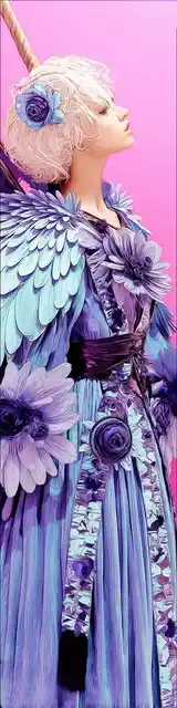 Free angel bookmark featuring an angel in a purple floral dress